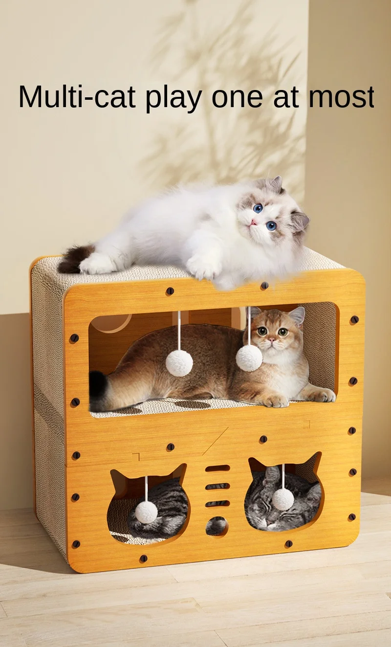 Cat Litter House, All-in-one Cat House Four Seasons Post, Vertical Cat Climbing Frame Toys Lit Pour Chat All-in-One Dropshipping