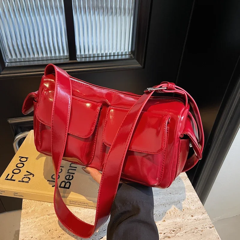 

Однотонная качественная сумка через плечо из искусственной кожи с игольной пряжкой, швейная нить на молнии, модная сумка через плечо 2024, лидер продаж, сумки для женщин Bolsa Mujer