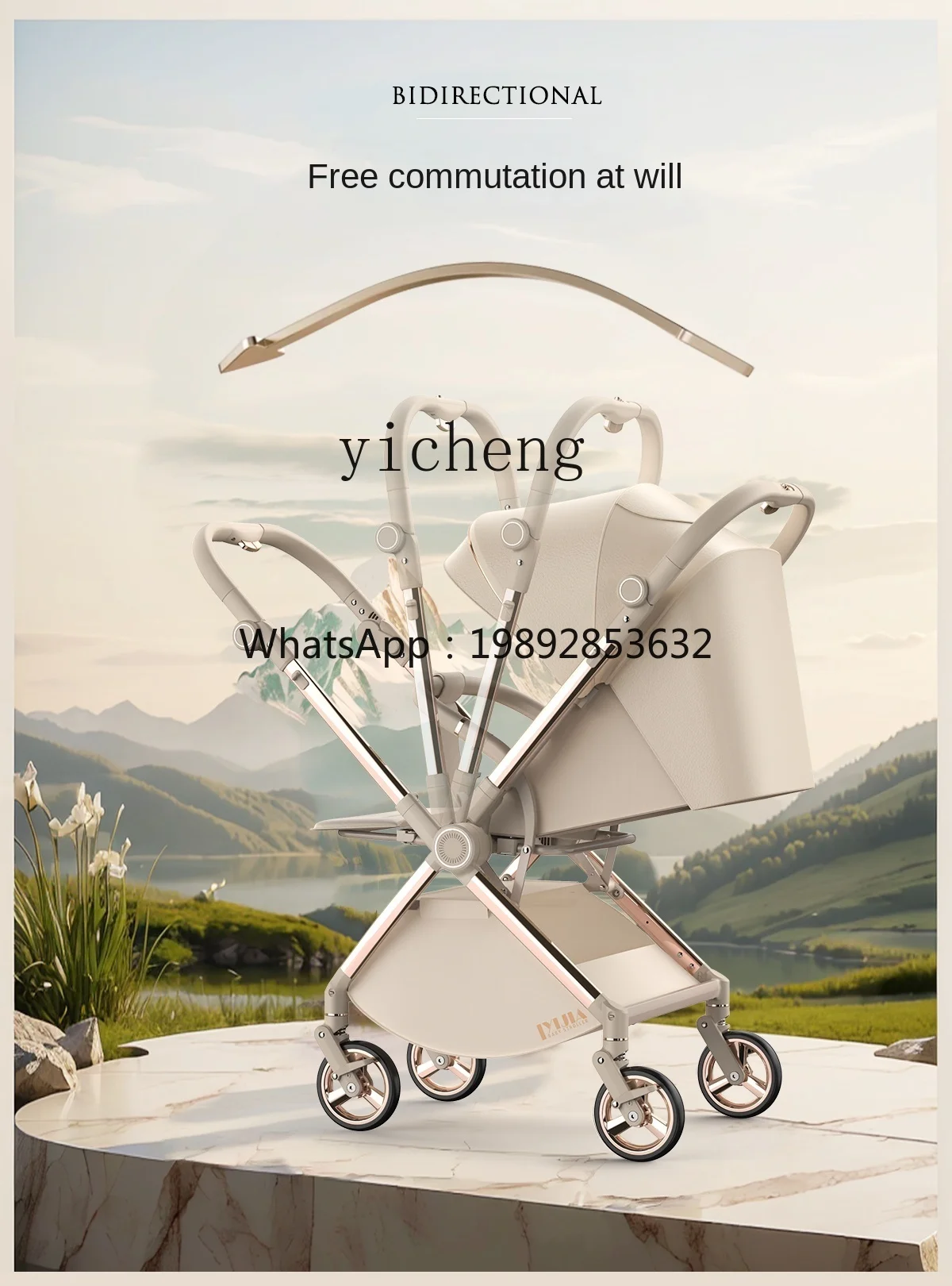 عربة أطفال ZZ بتطبيق ثنائي الاتجاه يمكن الجلوس والاستلقاء خفيفة الوزن وقابلة للطي وعربة أطفال محمولة