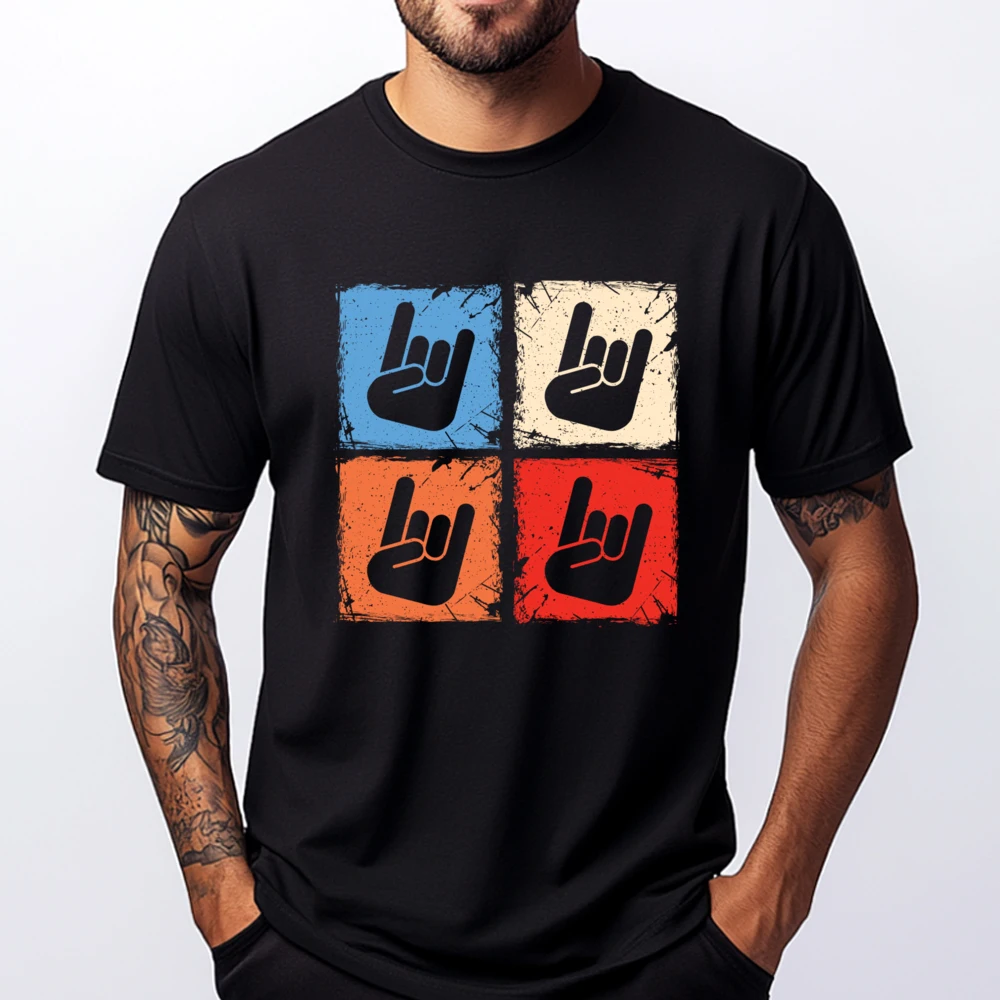 

Squares Horns Metalhead Sports T Shirt Men Funny Shirt Luxury Graphic T Shirts Men Oversized Men's T-Shirts Family