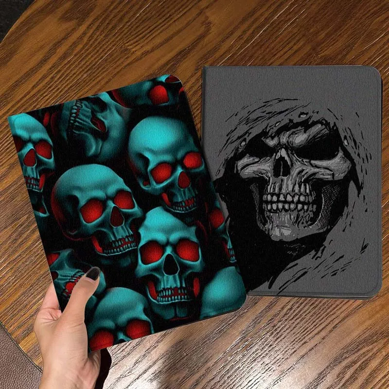 

Cartoon Blue Skull Red Gift Tablet Case For Apple iPad Air Pro mini 1 2 3 4 5 6 7 8 9 11 M2 M3 M5 M4 5th 6th 7th 10th 11th