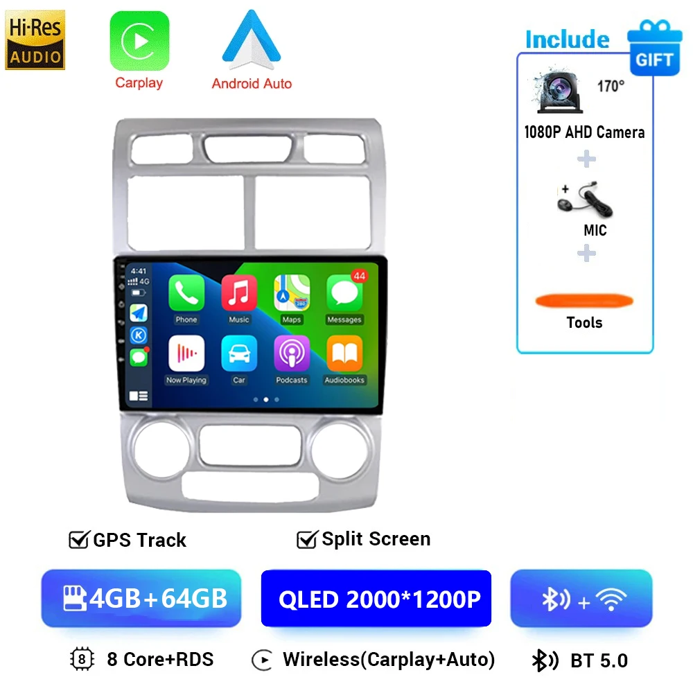 Autoradio voor Kia Sportage 2 2007 2008 2009 Multimedia Speler 2 Din Android 16 Carplay Auto Stereo GPS DVD Head Unit 5G WIFI