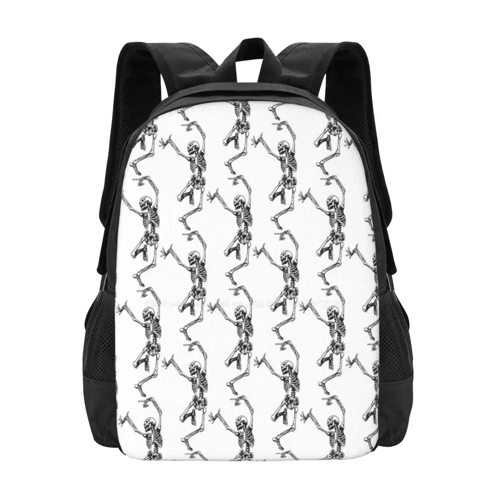 Dance With Death Pattern Design Bag Student'S Backpack Skull Vintage Bohemian Magical Magick Pagan Wiccan Spiritual Esoteric