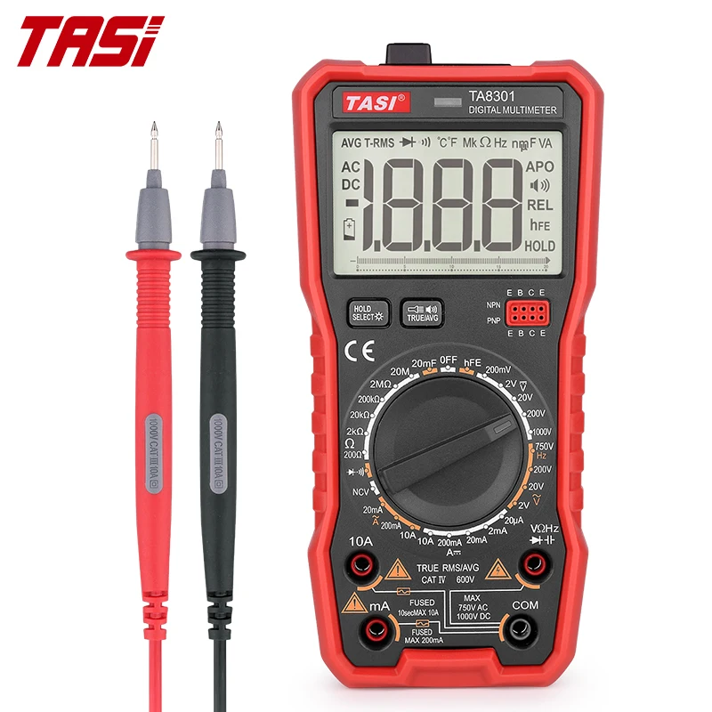 

Цифровой мультиметр TASI TA8301, профессиональный тестер напряжения с функцией голосового вещания, AC/DC NCV