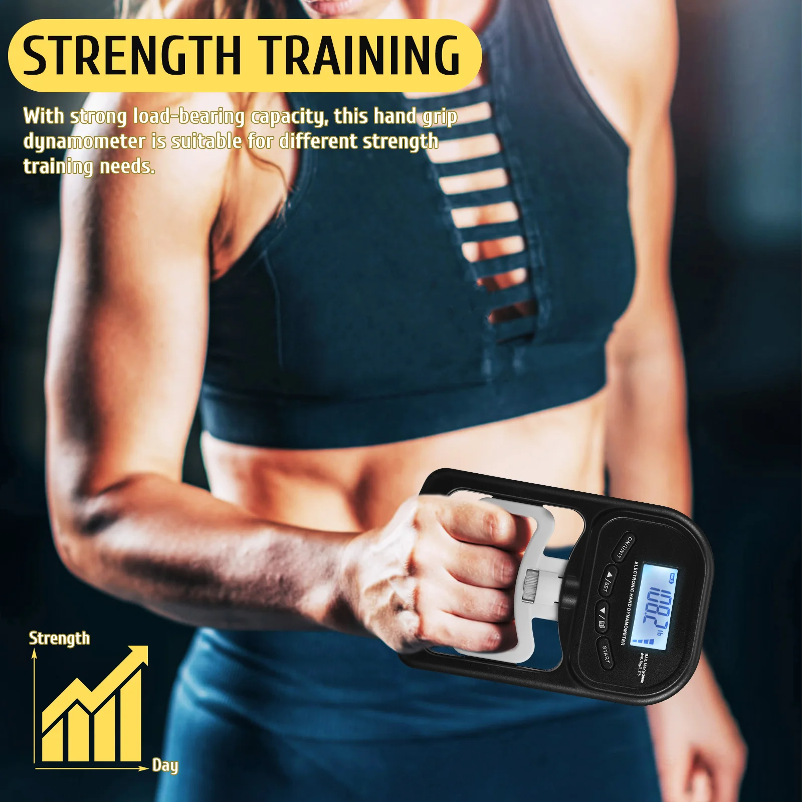 

Rechargeable Hand Grip Strength Tester Digital Dynamometer for Accurate Fitness Training Rehabilitation Use Grip Strength Tester