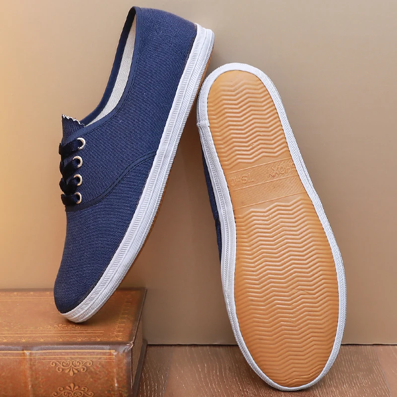 

Blue Canvas oes ex Sports Sneakers Anti-slip Lightweight Performance Martial Arts Casual Driving oes round Toe Flat Heel