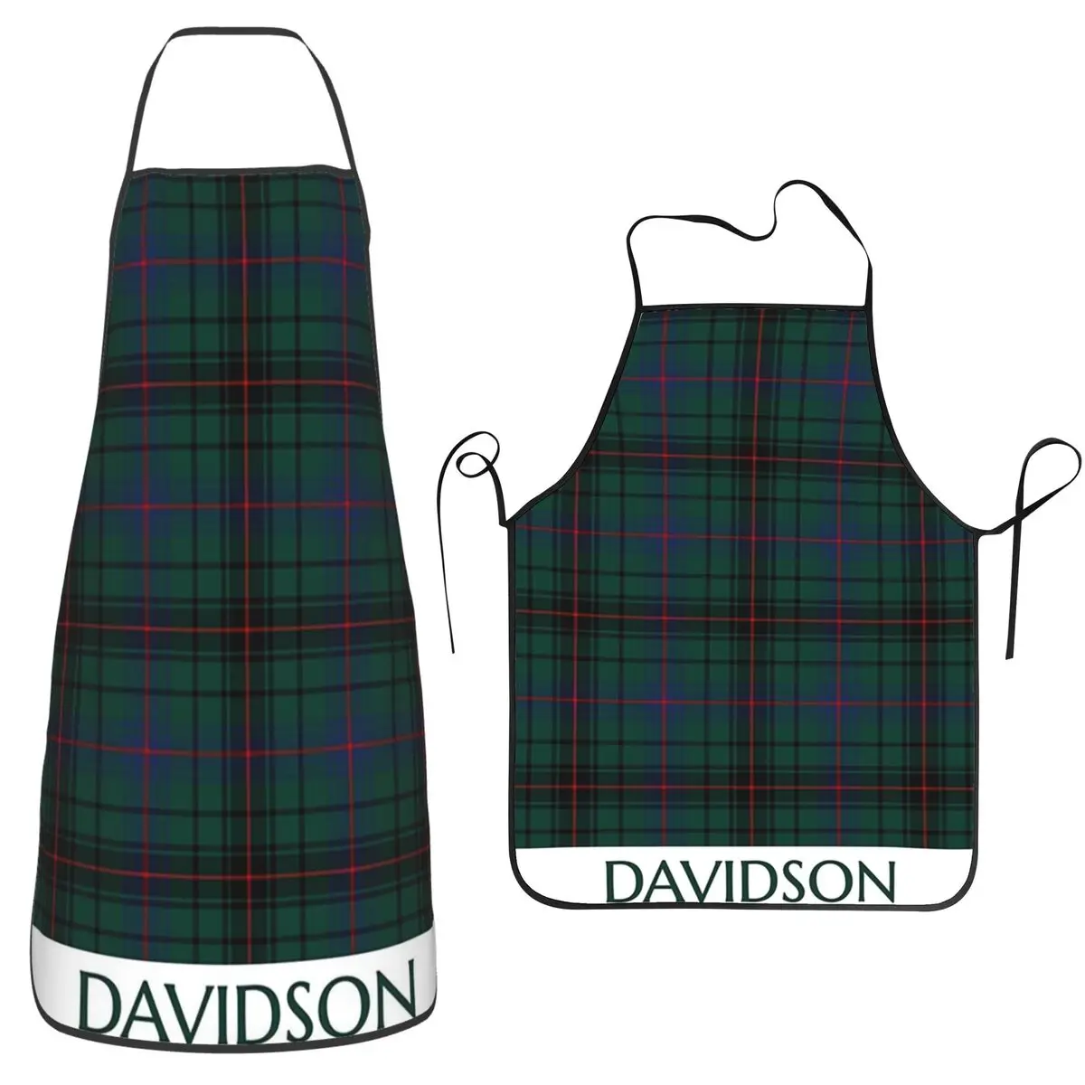 

Фартуки Clan Davidson в клетку тартан, фартуки для шеф-повара, приготовления пищи, выпечки, нагрудник без рукавов, кухонный сарафан для чистки для женщин и мужчин, живопись