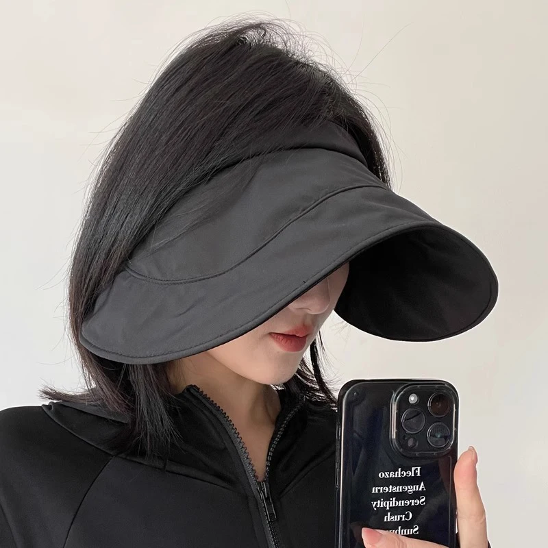 Summer Empty Top Sun Hat for Women Outdoor UV Protection Visors Korean Girl Big Brim Duckbill Cap Foldable Fashion Fisherman Hat