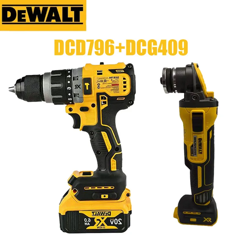dewalt-dcg409-angle-grinder-dcd796-drill-20v-brushless-cordless-power-tools-for-vehicle-repair-household-work-power-tools