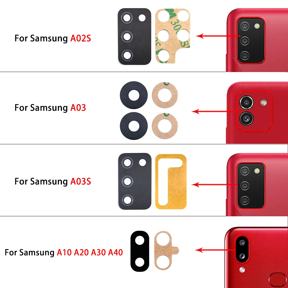 NEW Rear Camera Glass Lens Cover With Adhesive For Samsung A03S A02S A01 A02 A03 A10 A20 A30 A40 A50 A70 A70S A80 A03 Core