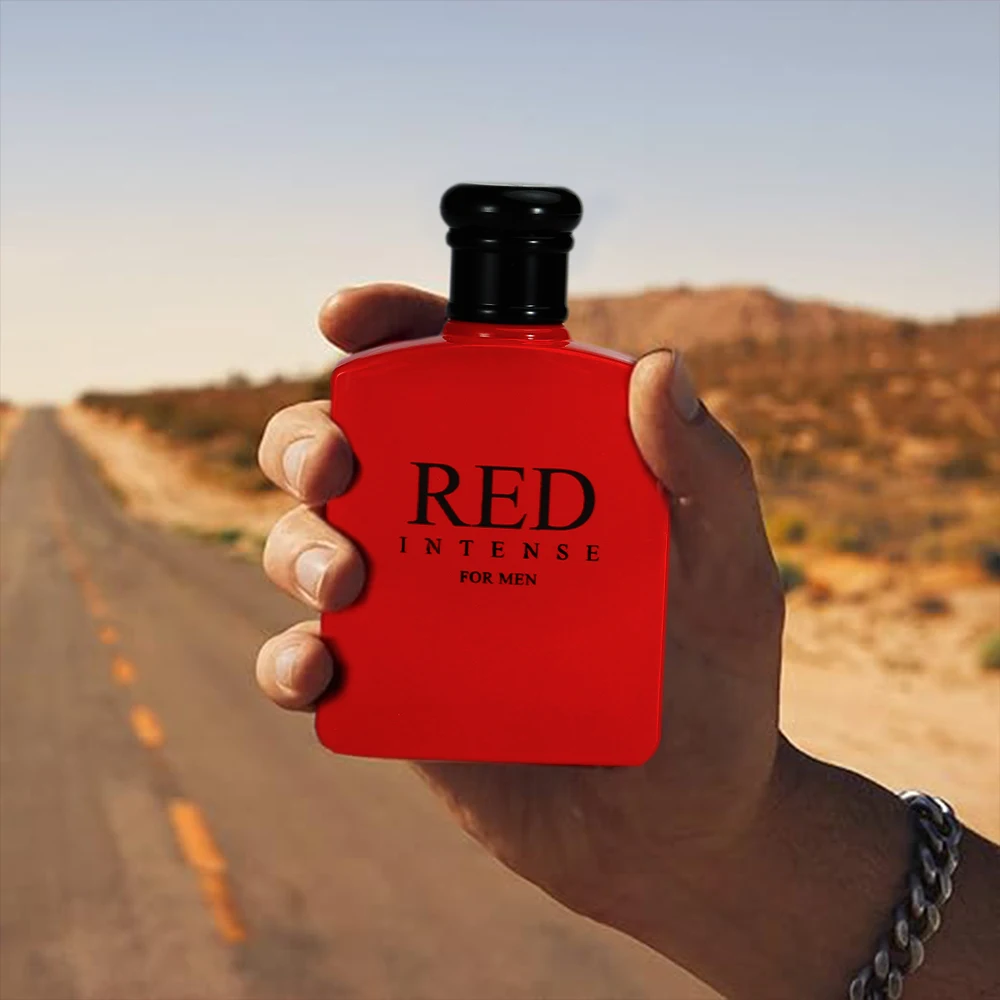 RED INTENSE Eau de Parfum Spray 2 pezzi 3.4 once/100 Ml fragranza multistrato fragranza aromatica per uomo profumi EDP da uomo