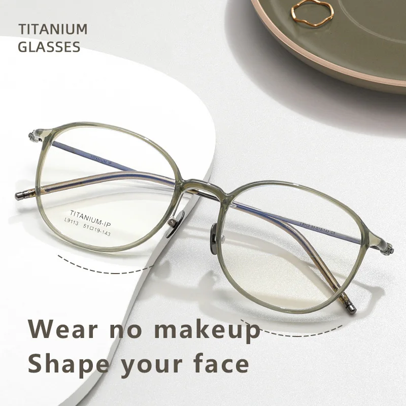 Ultralight Titanium TR90 Myopia Glasses Retro Round Optical Prescription Eyeglasses Frame Men And Women