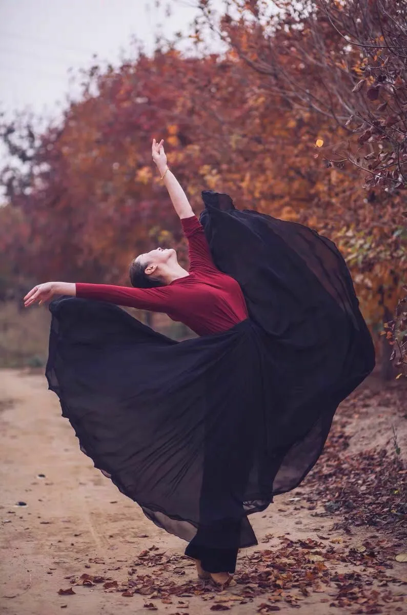 New Woman 720 Degree Classical dance clothes women elegant performance clothes gauze skirt large swing ballet practice clothes