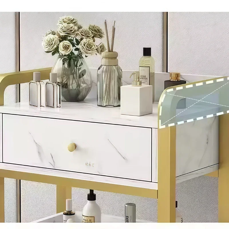 

Beauty Salon Trolley Modern Medical Plastic Storage Trolley Multifunction Mesa Auxiliar Para Lashista Commercial Furniture