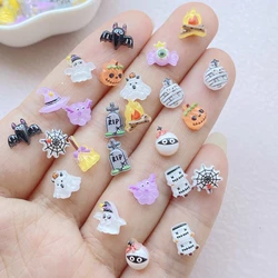 100Pcs New Cute Mini Cartoon Halloween Series Flat Back Ornament Jewelry Making Manicure Hairwear Accessories