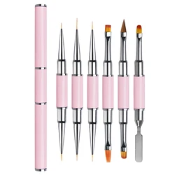 Dual-ended Nail Brush Pen Acrylic Nail Art Brushes Professional Gel Nail Polish Liner Flower Painting Drawing Manicure Tools