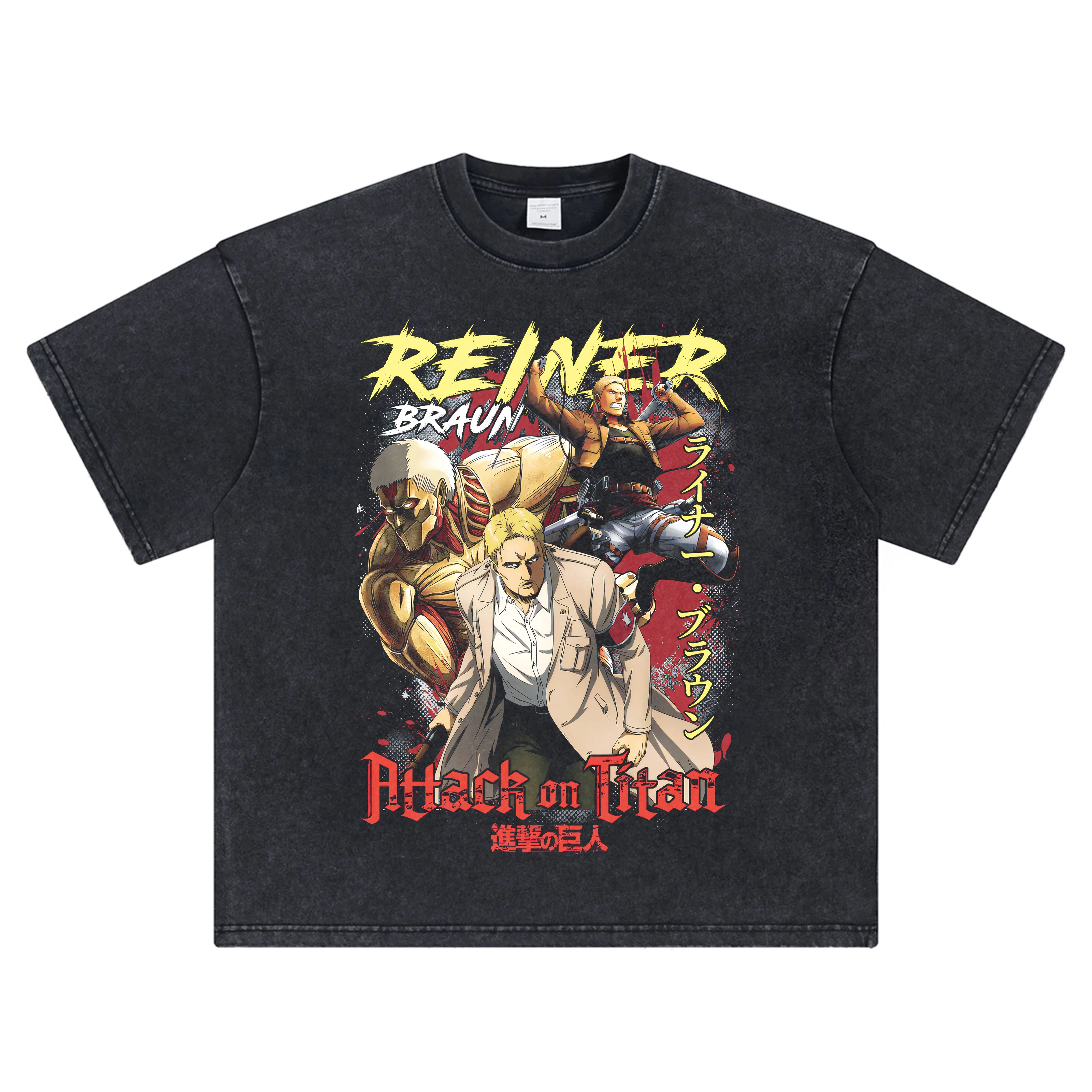 

Attack on Titan Anime Men's T Shirts Vintage Washed Short Sleeved Tees Summer Women's Vintage Oversized Y2k Clothes Street Tops