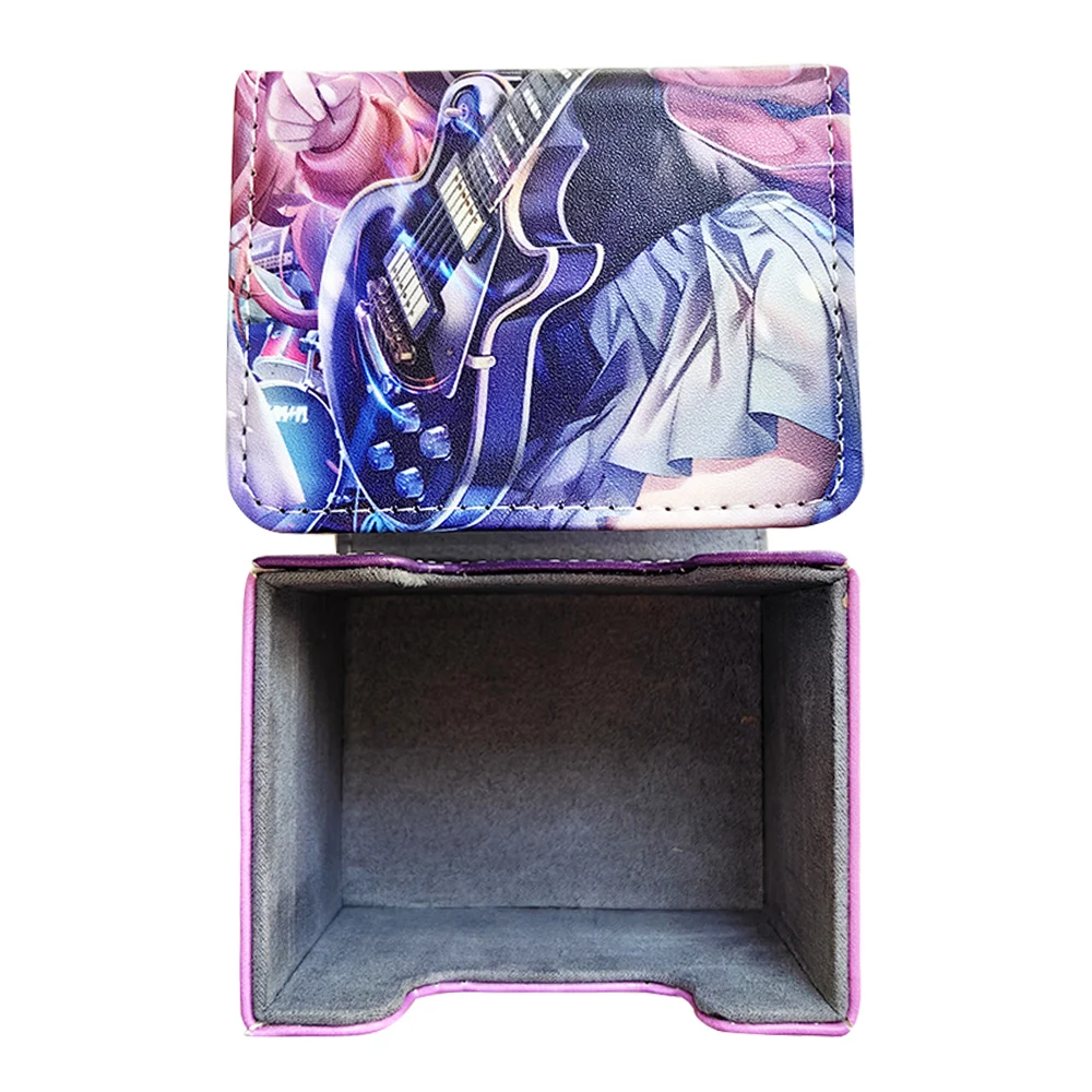 Anime Cards Leather Box Bocchi The Rock TCG Cards Protector Hold 100+ Cards Game Storage Case for MTG/PKM/YGO/Trading Cards