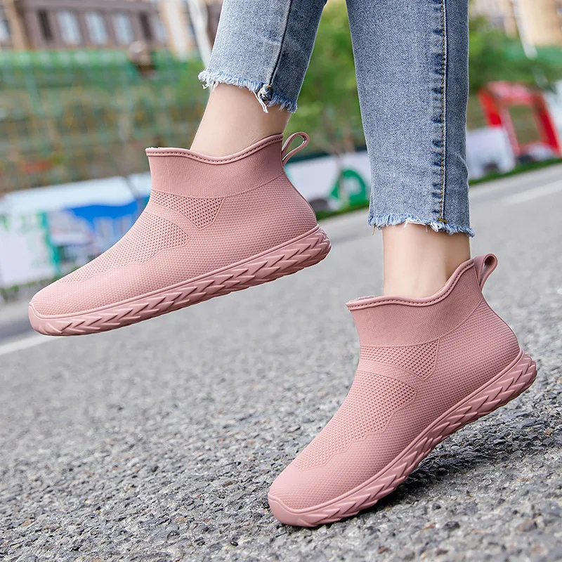 2023 Summer New Fashion Outdoor Women\'s PVC Waterproof Non-slip Rain Boots Short Tube Rain Boots Kitchen Work Rain Boots 36-41