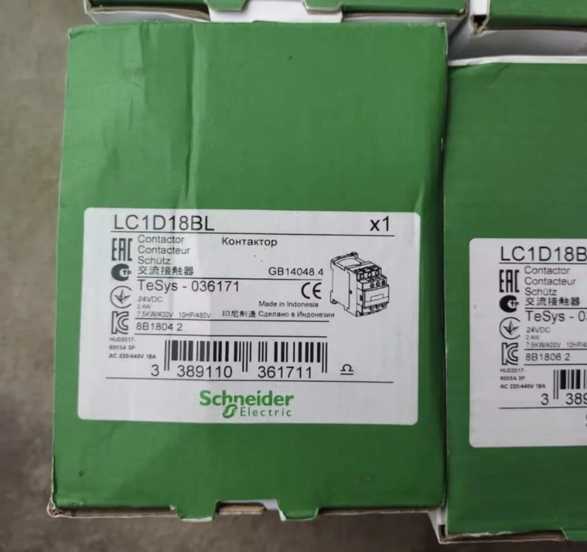 New LC1D18BL contactor, Coil DC24V