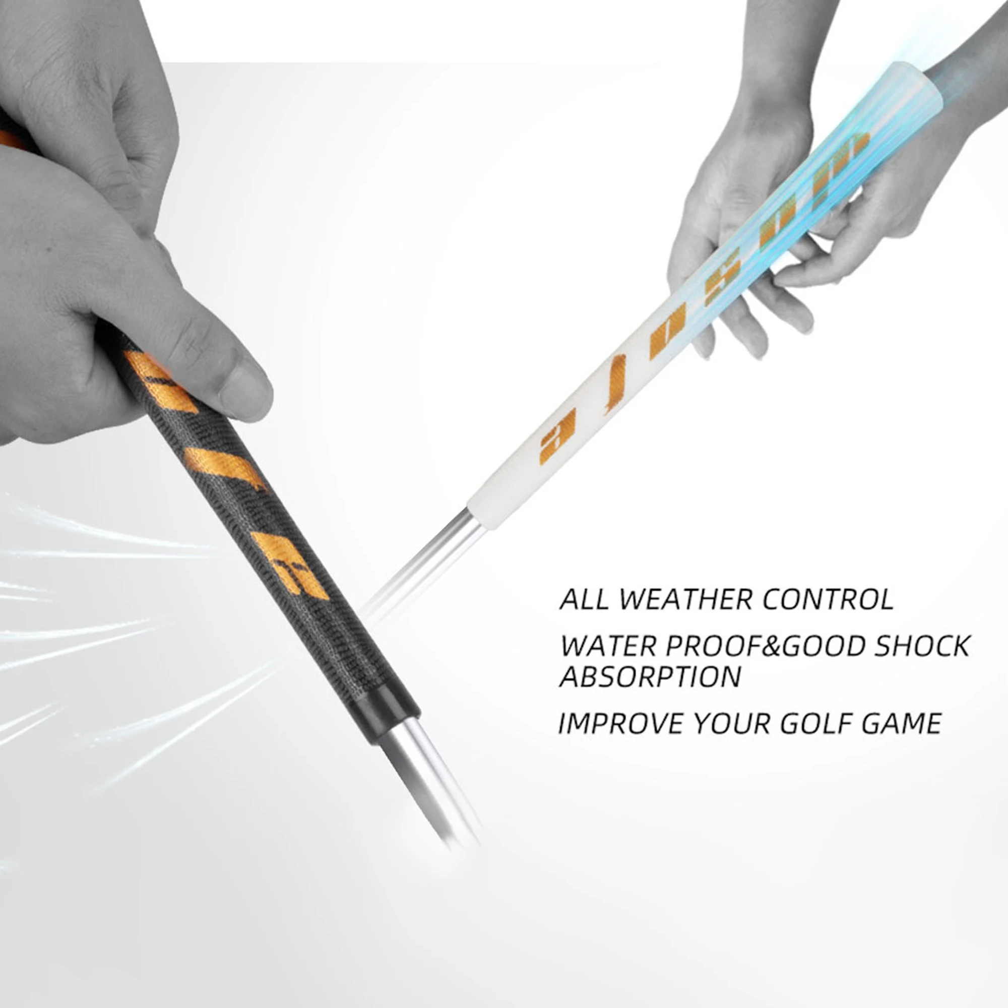 Golf Grip TPE Material Transparent Double Layer Rubber Anti Slip Wear Resistant Universal for Irons, Woods Multiple Colors Men