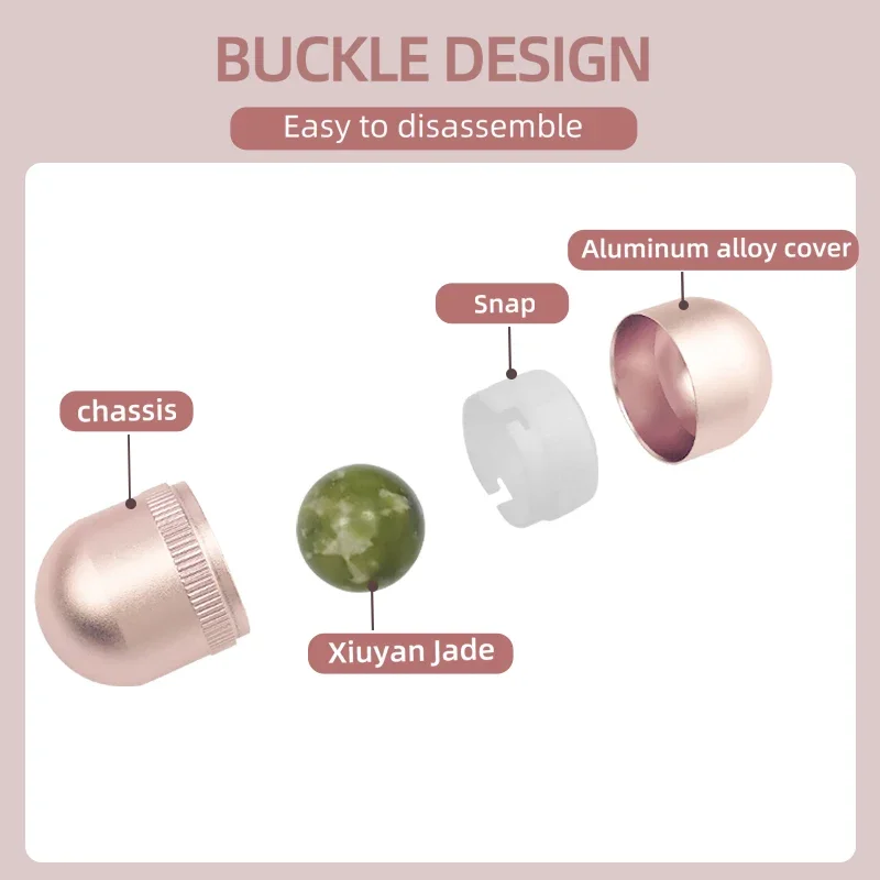 1pc mini eye massage ball with metal casing detachable Xiuyan jade roller massage tool