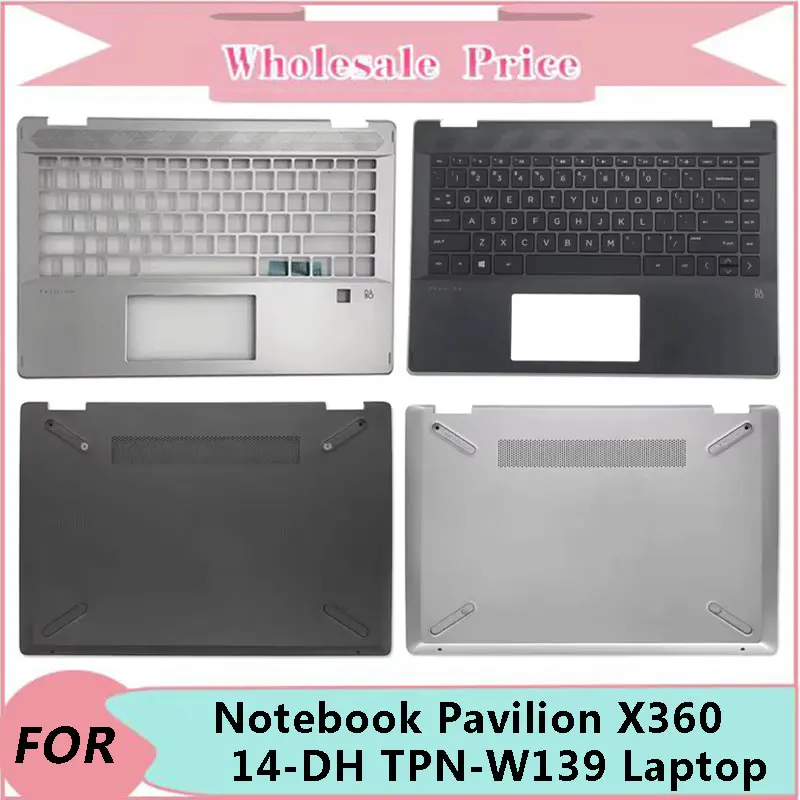 

New For HP Notebook Pavilion X360 14-DH TPN-W139 Laptop LCD Back Cover Front Bezel Upper Palmrest Bottom Base Case Keyboard Hing