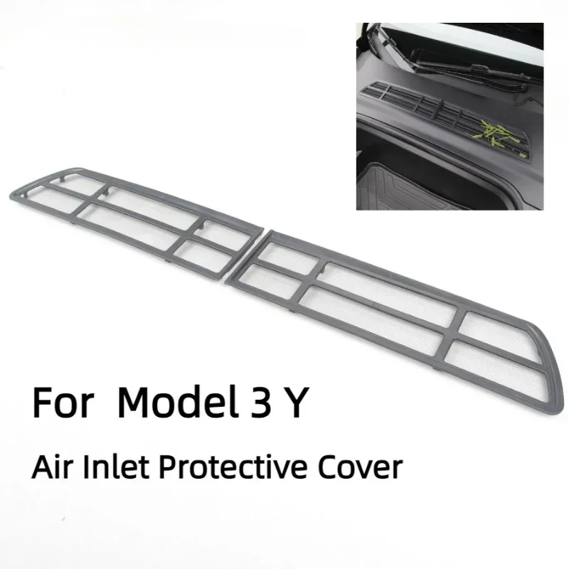 

For 2023 Tesla Model 3 Y Air Inlet Protective Cover Insect-proof Net Front Air-conditioning Intake Grille Clean Car Accessories