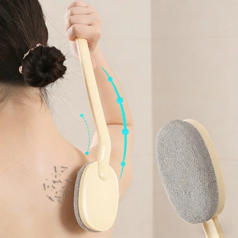 Langstieliger Rückenschrubber mit Weichen Borsten zum Peeling und Massieren, Dusch- und Badebürste für Männer und Frauen