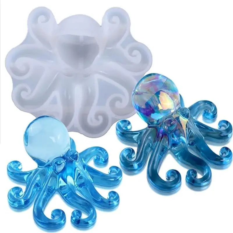 

Ocean Octopus Mirror Silicone Mold for DIY Ornament Crystal Epoxy Resin Crafting Home Garden Decor