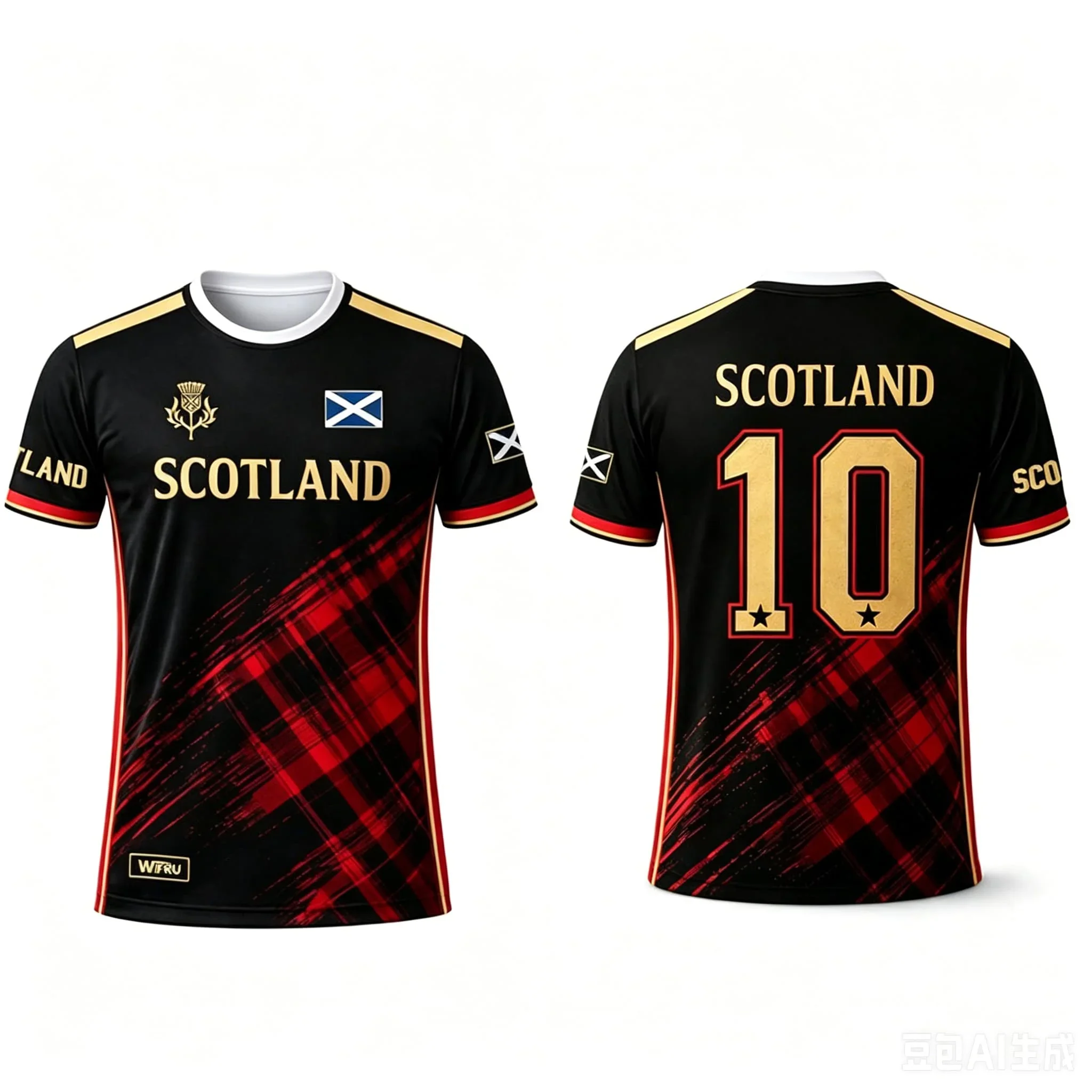 2026 Scotland 10 Soccer Jersey Men Breathable Quick Dry Football Shirt Red Tartan Print Sportswear Fan Edition Training Uniform view 4