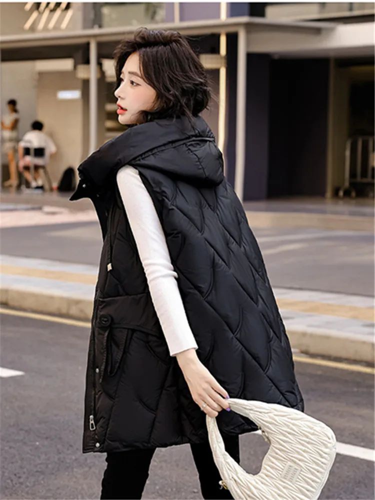 Women's Down Cotton Vest Coat 2026 Autumn Winter New Loose Elegant Lady Outerwear Temperament Versatile Ladies Waistcoat Jacket
