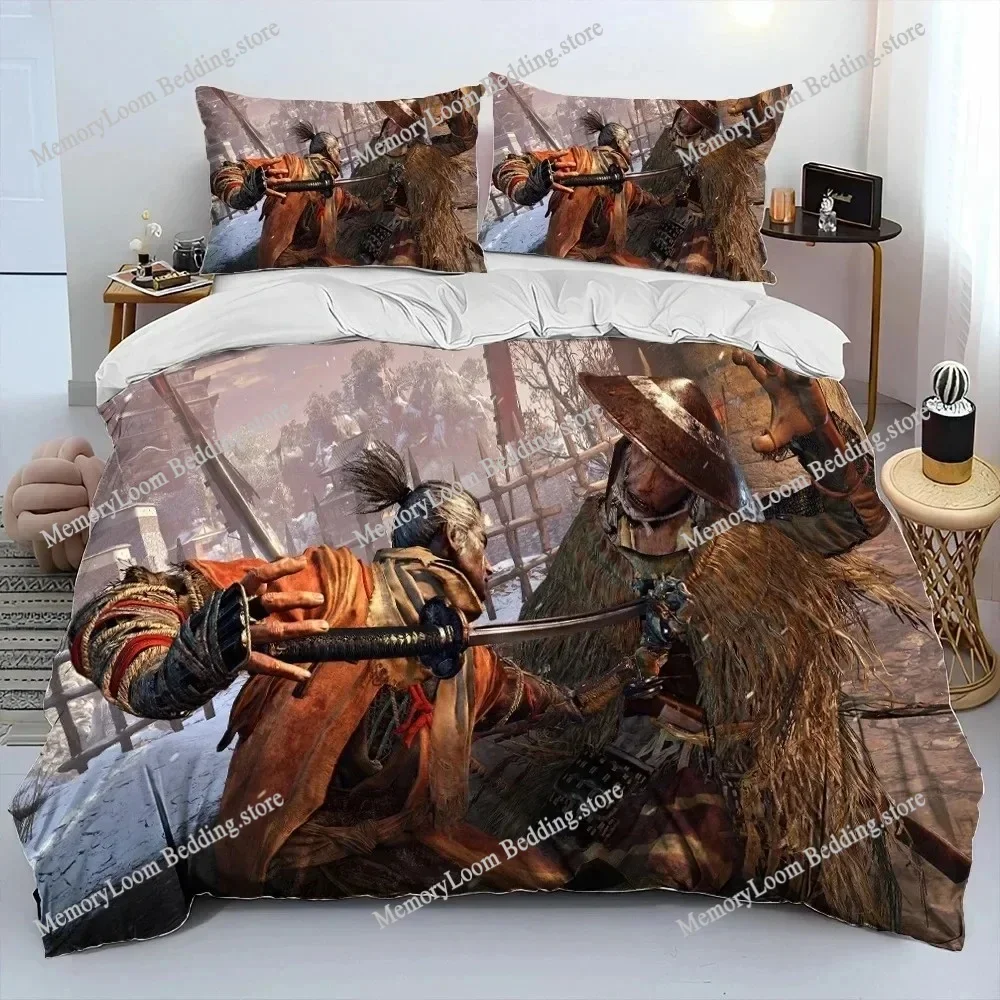Game Theme Popular S-Sekiro Shadows Die Twice Bedding Set King/Queen Size Duvet Cover 3D Print Cozy Soft Home Textile Decor