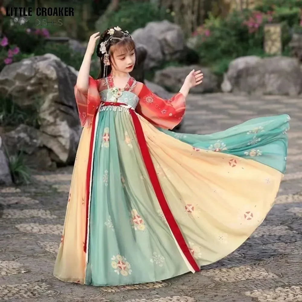 Vestidos Hanfu Vintage para niños, disfraz de princesa Hanfu, ropa Tang, Vestido Chino tradicional para niñas