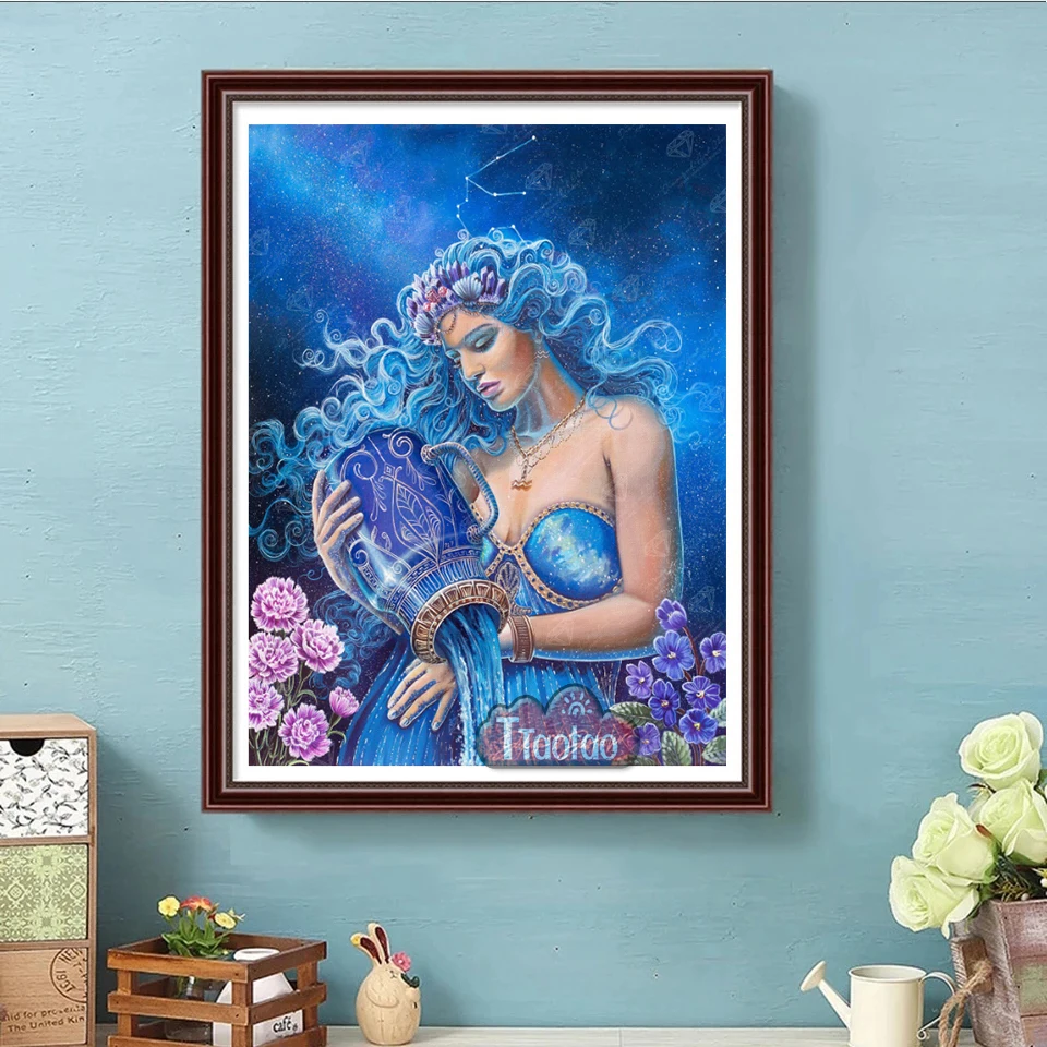 5D Sexy Mermaid Portrait Rhinestone Cross Stitch Diamond Painting DIY Full Square Round Mosaic Bead Embroidery Home Decor Mural