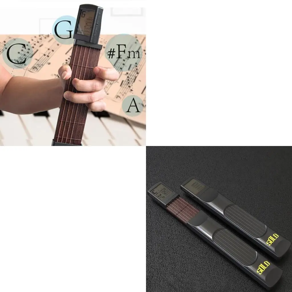 

Pxpf Pocket Guitar Practice Neck, модернизированная версия 6 Fret Portable Guitar Achord Tool Mini Guitar для начинающих
