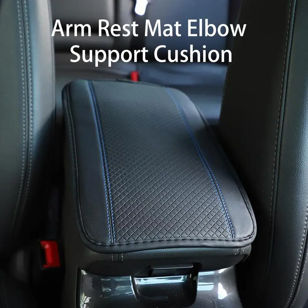 Universal Car Armrest Pad Cover Auto Center Console Box Soft Cushion Mat Durable Faux Leather Non-slip Cover Car Accessories