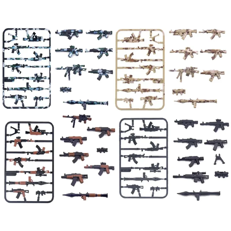 Military Equipment Camouflage Weapons Pack Vest SWAT Soldier MOC Figures Accessories Army Parts Building Block Bricks Toys B035