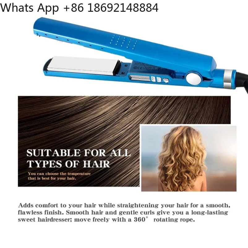 Classic Nano Titanium Hair Straightener Perm 1/4 Portable Wide and Narrow Edition Blue Hair Straightener Splint view 4