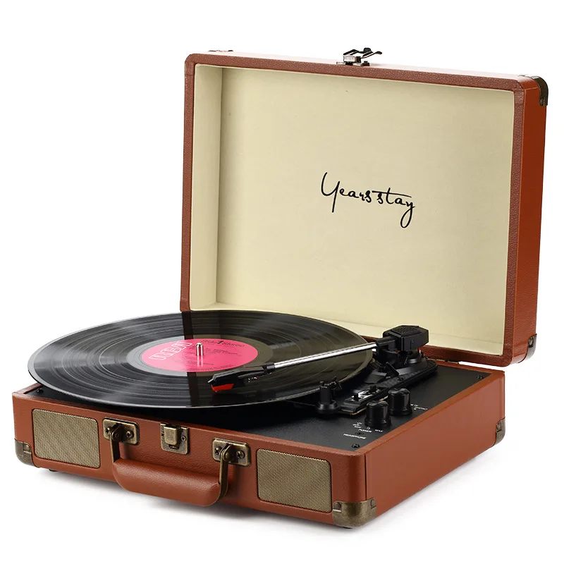 Portable Mini Phonograph, Desktop Vinyl Record Player, Handheld Wireless Bluetooth Speaker, Electric Record Player