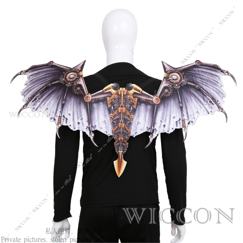 Halloween Carnival Collapsible Non-woven Printing Cosplay Dragon Wings Woman Man Kid Gold Silver Red Party Role Play Funny