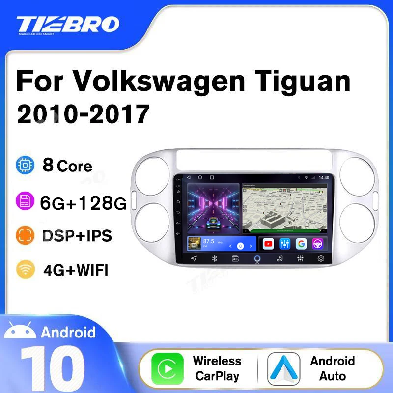 TIEBRO 2 Din Android 10 Car Radio For Volkswagen Tiguan 2010-2017 Car Multimedia Player Navigation Car Stereo With Screen Dvd