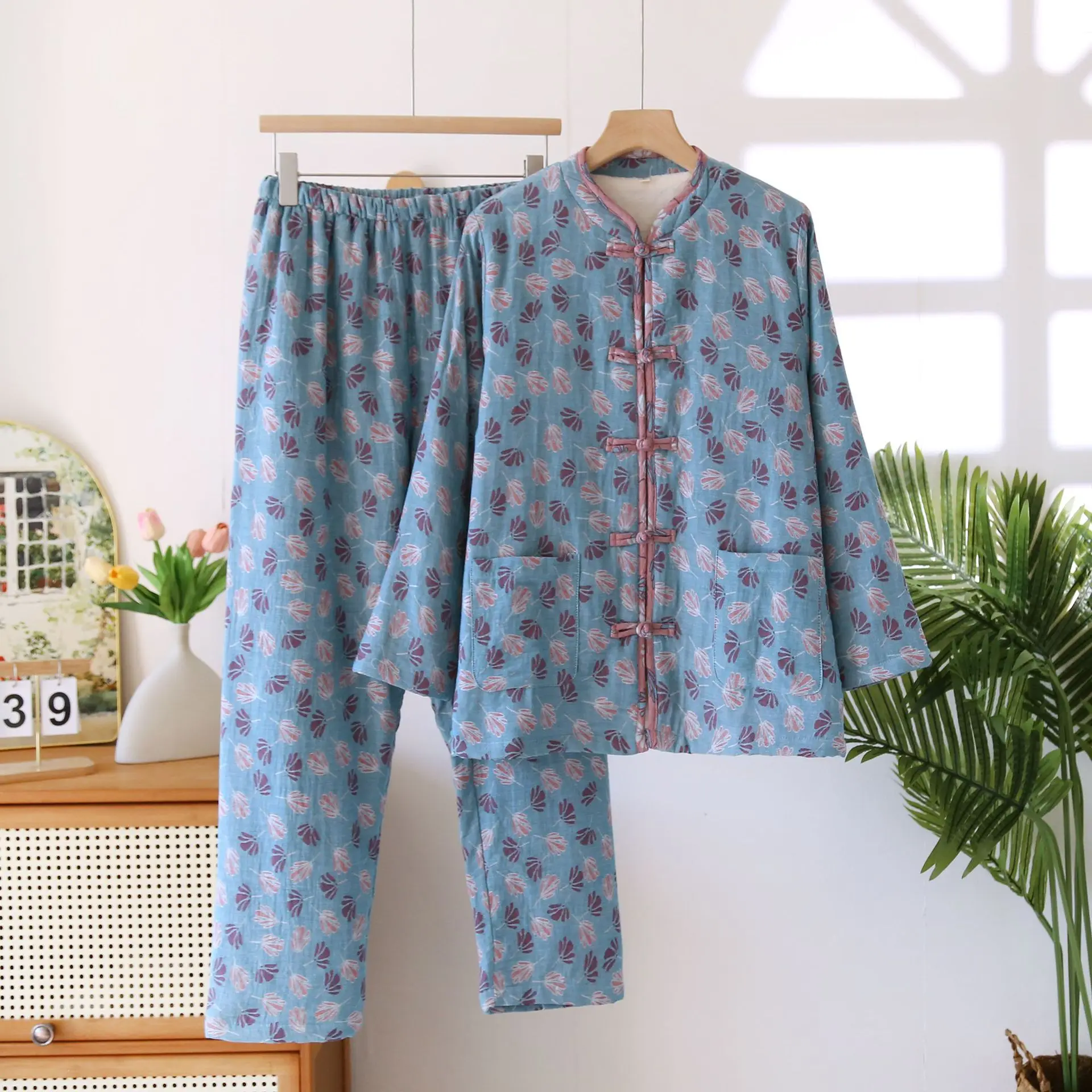 Ladies Pyjamas 2024 Autumn Winter Sleepwear For Women Nightwear Cotton Pajamas Sets Thick And Warm Sleep Suit For Home