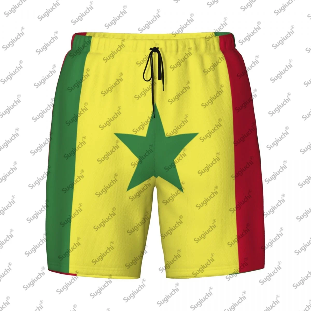 

2025 Сенегал Флаг Топ с 3D принтом Мужские плавки Гавайский купальный пляж 2 в 1 Быстросохнущие летние шорты для плавания с карманами