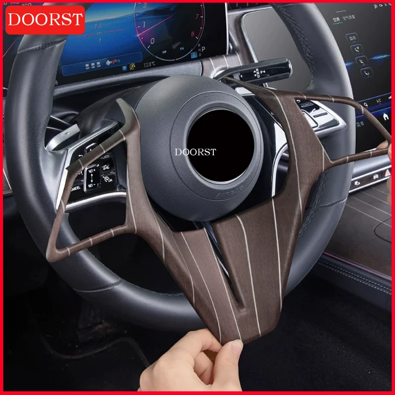 

For Mercedes Benz E S GLS GLE Class W214 W223 W167 X167 Steering Wheel Frame Trim Protective Interior Modification Accessories