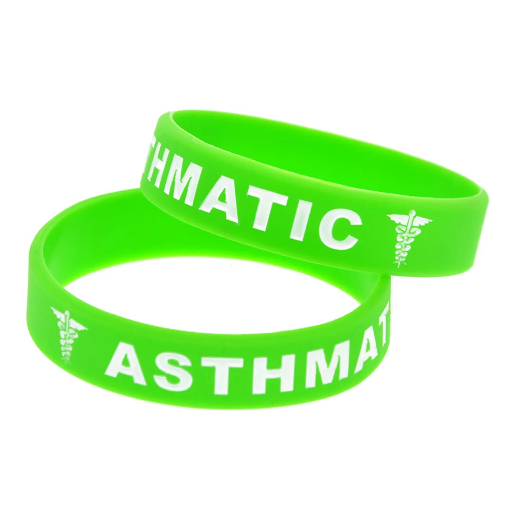 1 Stück/3 Stück Asthma-Silikon-Armband Medizinisches Notfall-ID-Armband Asthma/Atemwegs-Alarm – Detail 7