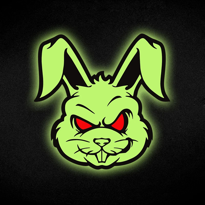 

1PC Luminous Rabbit Head Glow Scooter Stickers Waterproof Motorcycle Front Fairing Fuel Tank Car Window Cover Scratch Decals