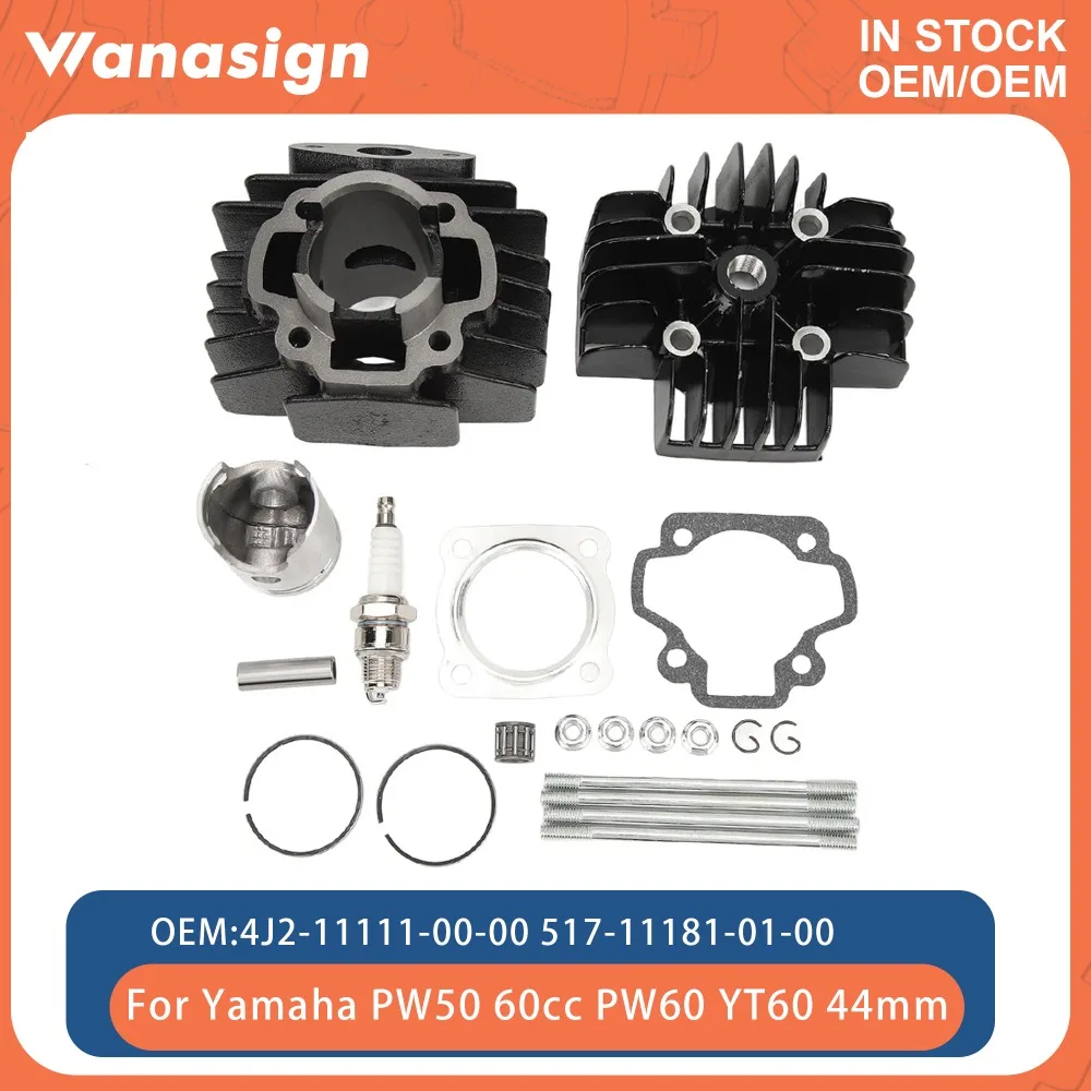 

Motorcycle Cylinder Piston Gasket Rebuild Overhaul Kit For Yamaha Y-ZINGER PW50 PW60 YT60 4-Zinger 60cc Large Diameter 44mm