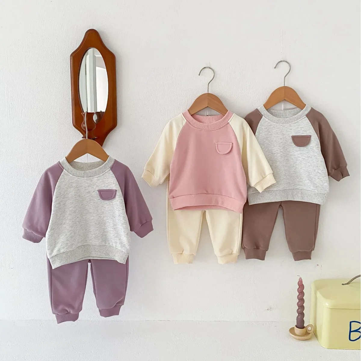 

2024 Autumn Kids Baby Boys Fashion Patchwork Top Sweatshirts + Harem Pants Children Toddler Cotton Clothing Set 2pcs 3M-4Y