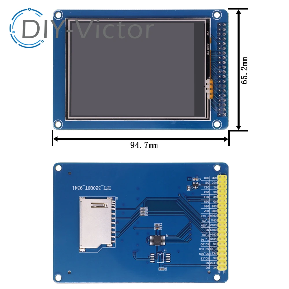 Imagem -06 - Spi Serial Tft Lcd Module Display Screen com Painel de Toque Driver ic Ili9341 para Mcu 3.2 320x240